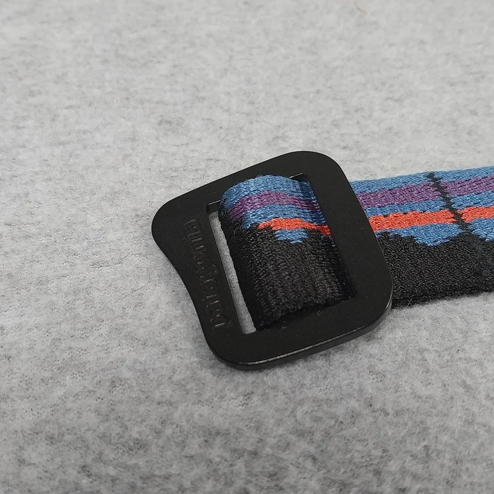 Patagonia Belt Blue Black Fitz Roy Stripe Tech Web Friction Buckle Webbing 43